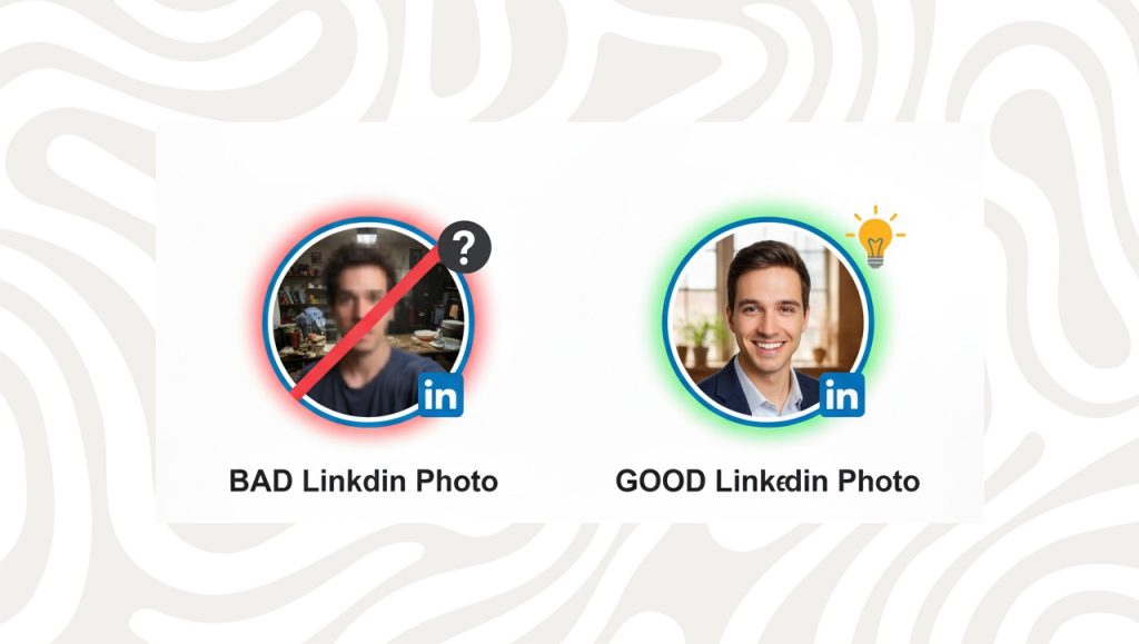 Bad and good samples of LinkedIn Headshots